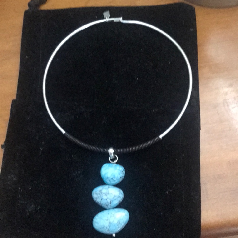 Silver and turquoise neckpiece